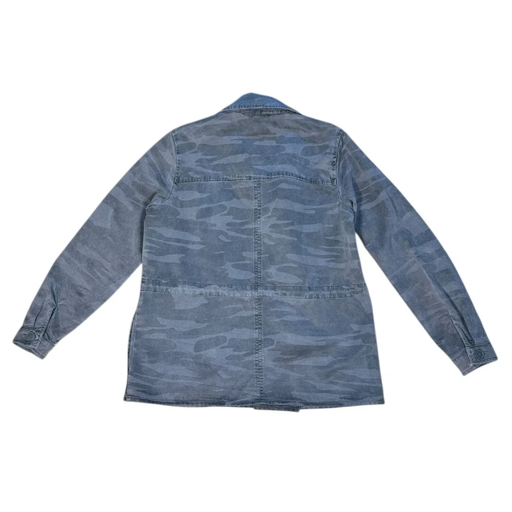 LUCKY BRAND Womens Gray Camo Utility Jacket Cotton Blend Size Small EUC - Picture 2 of 5
